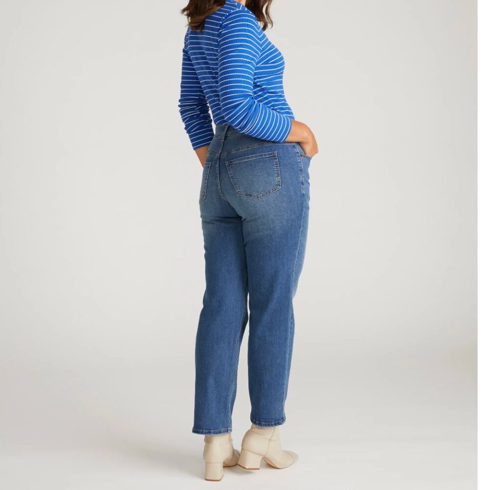 UNIVERSAL STANDARD Seine High Rise Straight Leg Jean 12 Anzio Blue - Picture 14 of 14